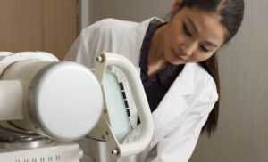 female radiologist at work