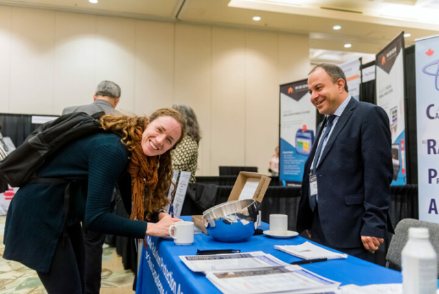 Chantal Medri and Ali Shoustarian at the CRPA booth