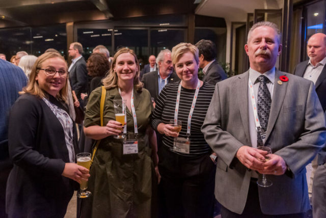 Members of the CRPA executive at the VIP Reception (left to right): Diana Moscu, Leah Shuparski-Miller, Corie Houldsworth, and Jeff Dovyak